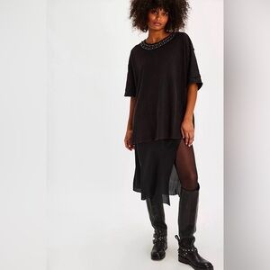 Closeout!▪️NWT Free People You're a Gem Tee in Black
